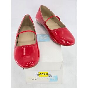 Elephantito Sasha Balerina Flat Girls US 6 Red Patent Leather Brogue - Excellent